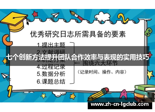七个创新方法提升团队合作效率与表现的实用技巧